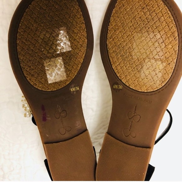 Jessica S. Sandals Pearls embellished Size 6/5 - Picture 5 of 8